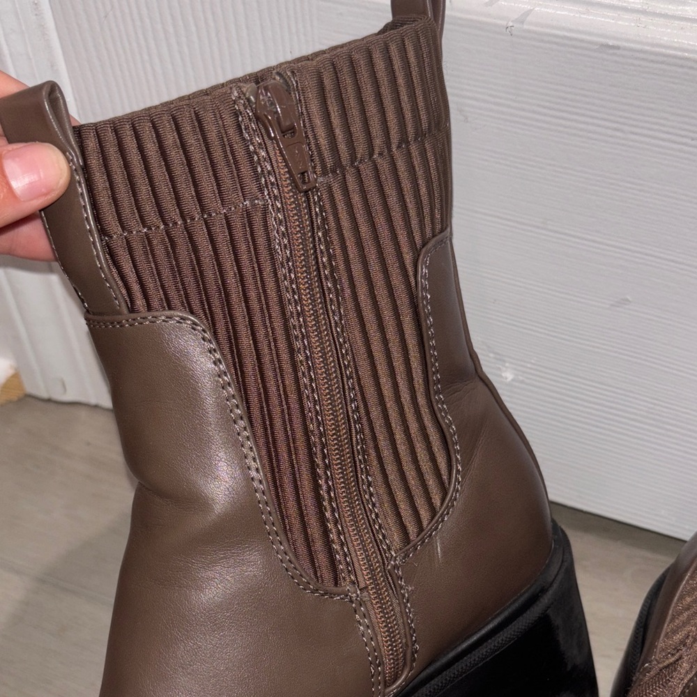 Target Brown Ribbed Combat Boots - Picture 6 of 6